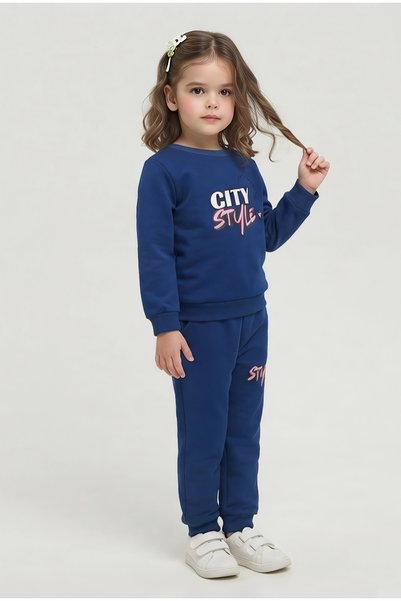 Beray Bebe Girl's Shawl-Style, Furry Inside, Style Printed Three-Yarn Set, 2-5 Years Old, Winter Warm Top and Bottom Set