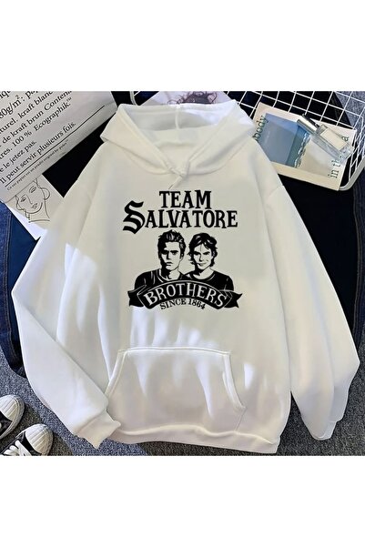 Vordevia Φούτερ Oversize από βαμβάκι με στάμπα Team Salvatores Vampire Diarie...