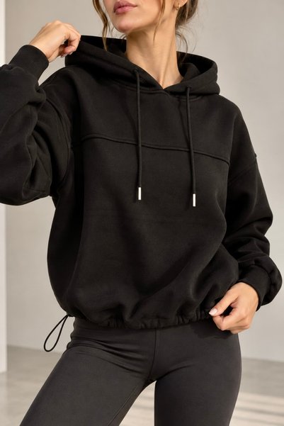 bb butik basic Γυναικείο φούτερ με 3 κλωστές, σαρωτικό ύφασμα, κουκούλα και π...
