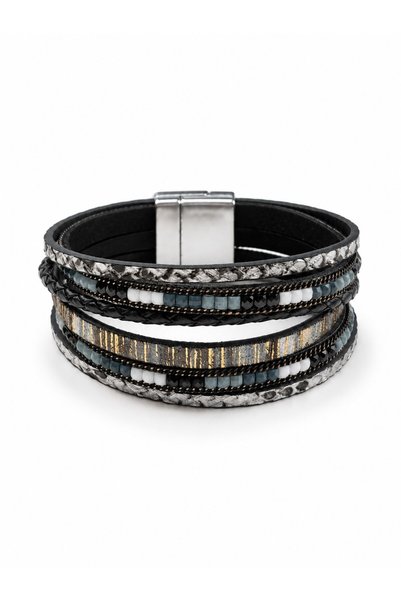 sacha Crystal Look Multi Black Magnet Bracelet