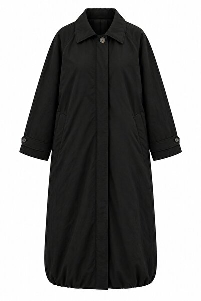 Laluvia Black Double Pocket Buttoned Coat - 2Y9602
