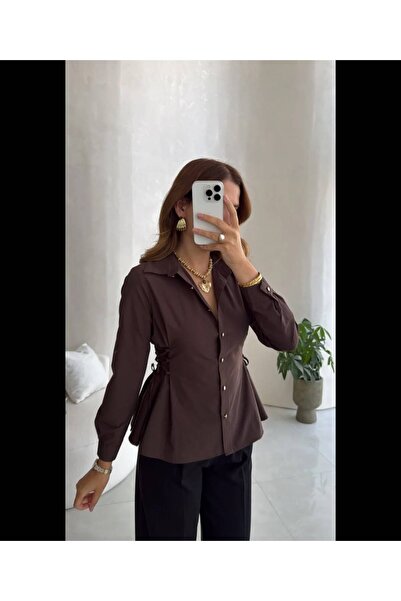Bak'ap Cămașă din poplin premium, în tendințe, cu legături la talie