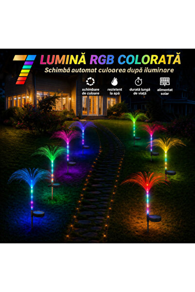 MODALITE Lampa solara decorativa tip meduza 2 buc/set, Culori RGB, IP65, Ilum...