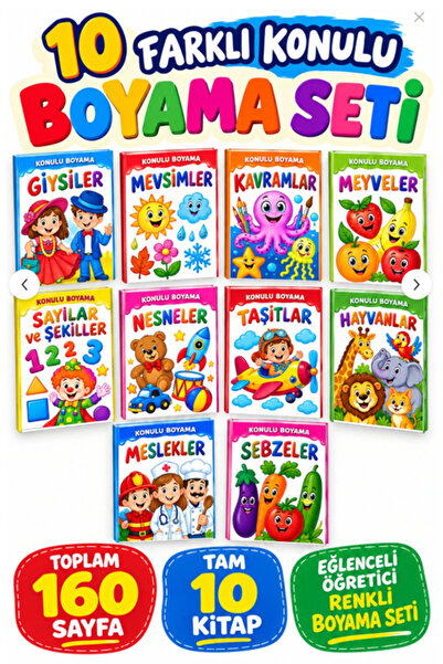 Boyama Kitabı-Etkinlili 3-6 Yaşa Uygun 10 Adet