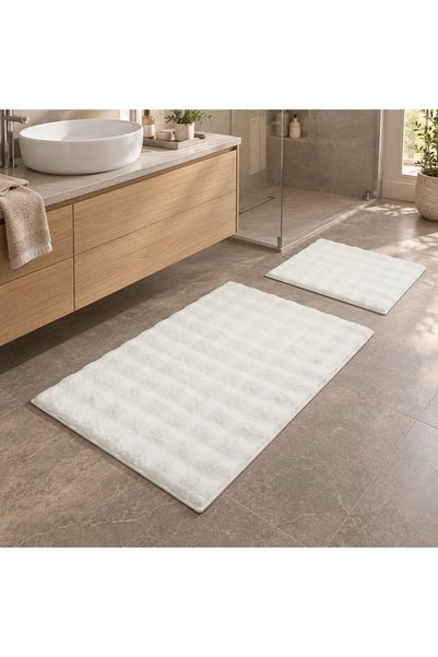 ALA RUGS Bubble Yumuşak Dokulu Lüks Banyo Paspas Seti İkili 60 x 100 - 50 x 60