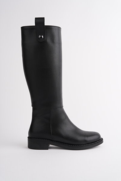 Irmak Store Cizme de damă de zi cu zi, cu fermoar la genunchi, Lindo Black