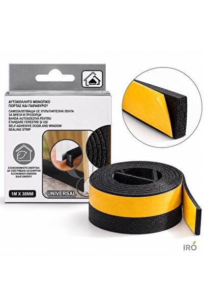 IRO self-adhesive sealing tape for doors and hardware, 1m x 3.8cm, black, IXP...
