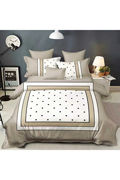decorami Double bed linen, FINET, 6 pieces, IDENTICAL TO THE PICTURE, Beige, ...