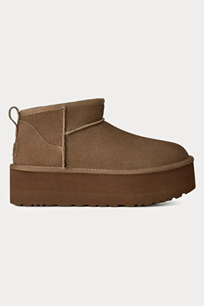 UGG Kadın Düz Taban Logo Baskılı Rahat Spor Stil Bronz Bot & Bootie