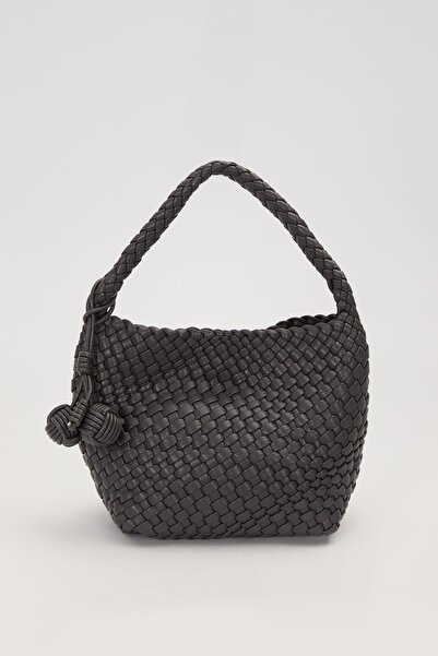 Levidor Rectangular Shape Knitted Model Handbag Gray