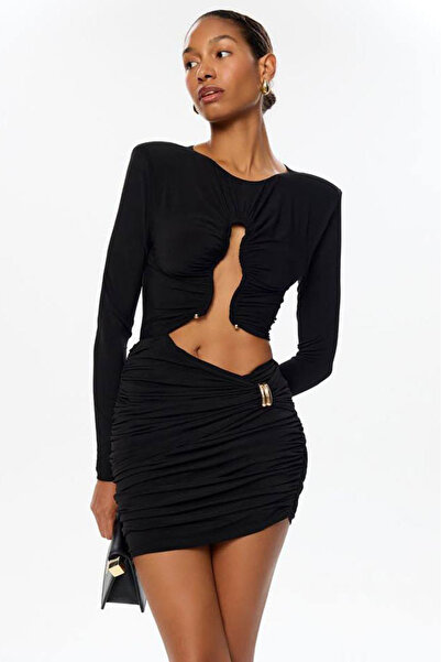 Bikini Mayokini Dünyası Rochie Nerina cu talie expusă - Negru