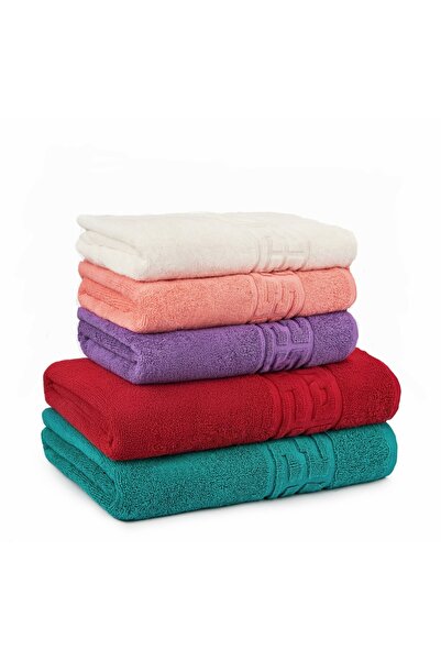 FAMILYDESIGN SET 5 prosoape mari de baie, bumbac 100% fabricate în Pakistan, ...