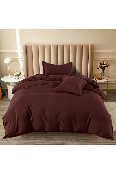 decorami Bed linen 140x200cm, FINE Cotton , 4 pieces, with Stretchy, Brown