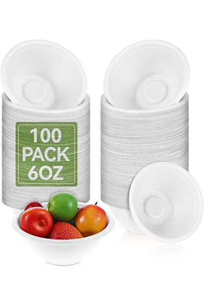 Generic Paper Bowls, Disposable Compostable Small Soup and Snack Bowls, Eco-F...
