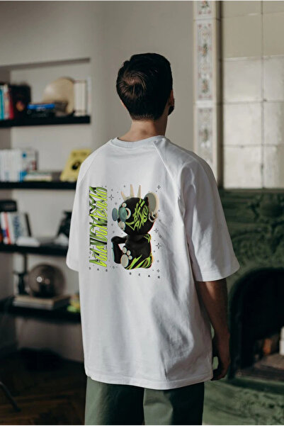 'Cute but Psycho' Beyaz Oversize Tişört
