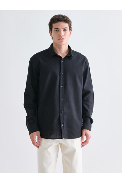 LC Waikiki Ozmarka New Season Regular Fit Long Sleeve Linen Look Men's Shirt