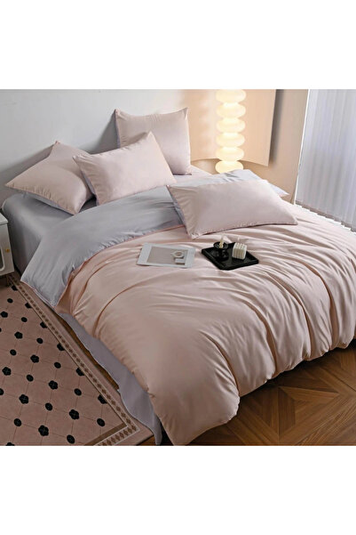decorami Πολυτελές Σετ Διπλής Παπλωματοθήκης, Μεταξωτό, 6 τεμάχια, ροζ
