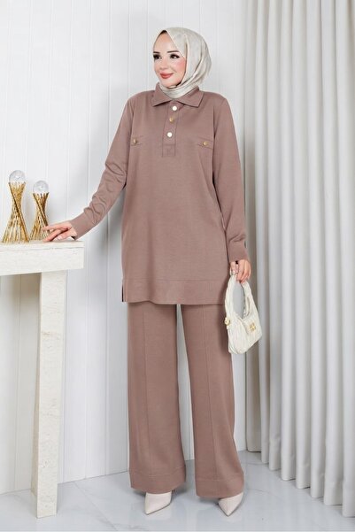 Pamuk Butik Γυναικείο Σετ Πλεκτό Διπλό με Παντελόνι Mercerized