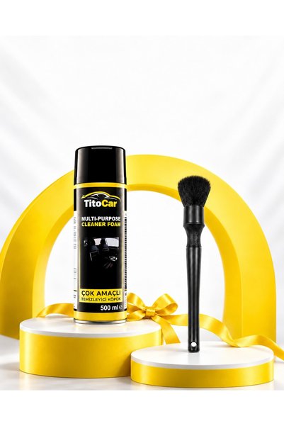 tito car TitoCar Çok Amaçlı Temizleyici Köpük 500 ml + Detay Temizlik Fırçası...