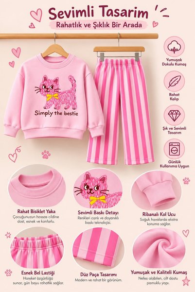 My Kids Wear Children's Sweatshirt and Sweatpants Set Comfortable Fit Casual Combination