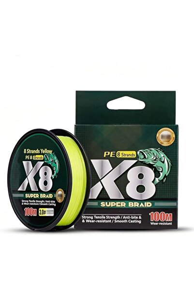 Generic X8 Braided Fishing Line, Fluorescent Green, PE Multifilament, 8 Stran...