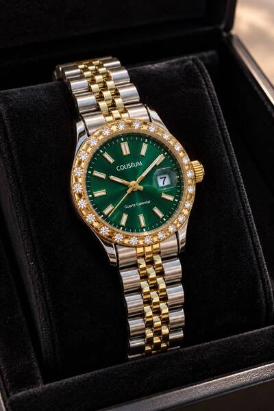 COLİESUM New Design Coliseum Round Gold - Silver Women's Wristwatch