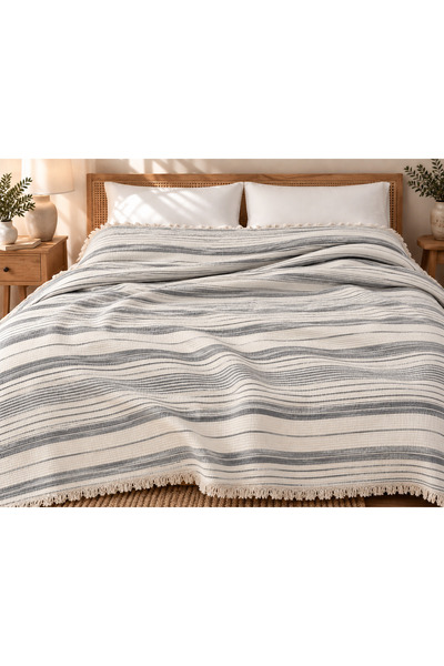 PAMUKLU MÜSLİN DOKUMA 240X260 YATAK ÖRTÜSÜ/YORGAN