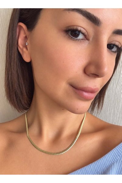 DGK COLLECTİON 14K gold renk altın kaplama cm kalitesi hasır model zincir kolye