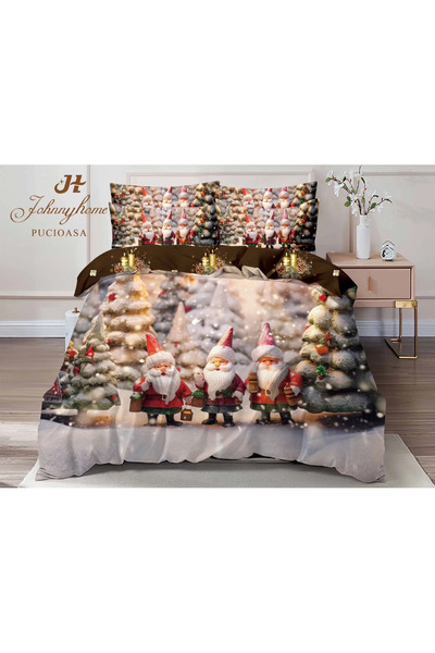 decorami Double bed linen, FINET, Digital Print, Christmas, Gray, Multicolor,...