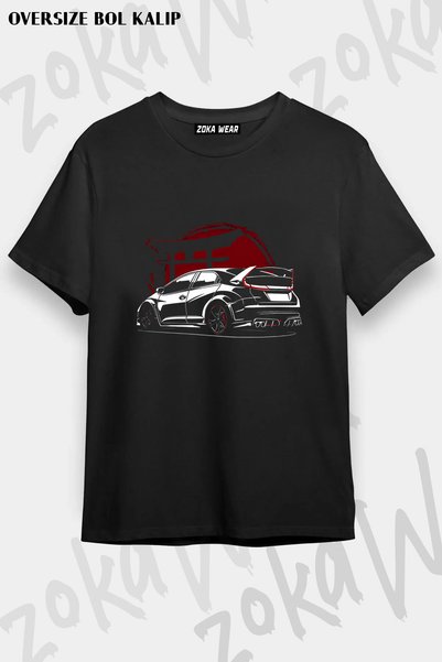 ZOKAWEAR Honda Civic New Black Printed T-Shirt