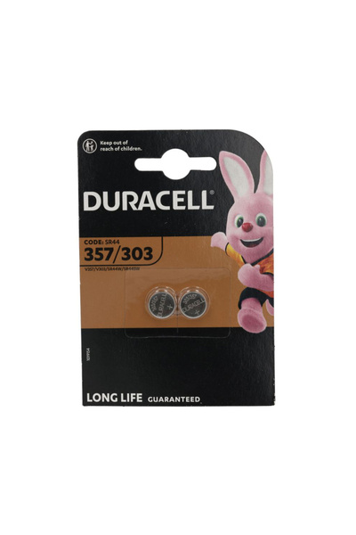 Duracell 303/357 Μπαταρία Οξειδίου του Αργύρου SR44 1.5V 2 τεμάχια (DSR44W)(D...