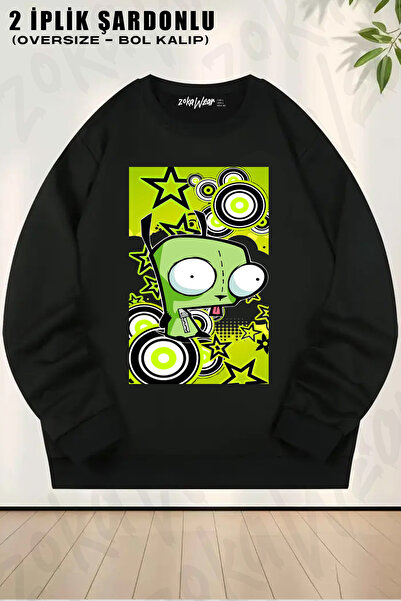 ZOKAWEAR Invader Zim V1 Printed Crew Neck Sweatshirt