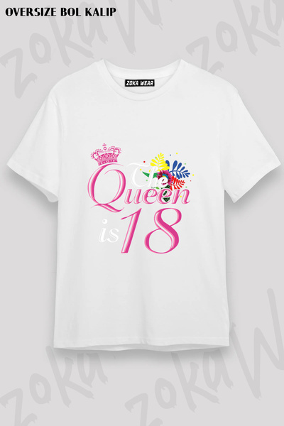 ZOKAWEAR 18Th Birthday Gift Birthday Queen Printed T-Shirt