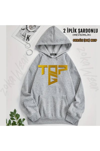 ZOKAWEAR Logo Topg Andrew Tate Printed Hooded Sweatshirt