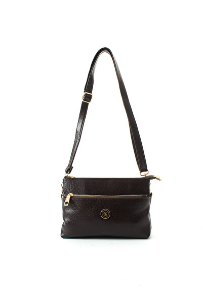 Sanmorris Women's Multi-Compartment Zippered Daily Shoulder Bag S-1450 Brown
