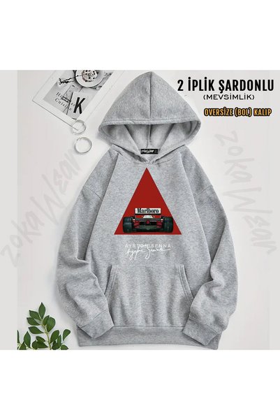 ZOKAWEAR Ayrton Senna Printed Hooded Sweatshirt