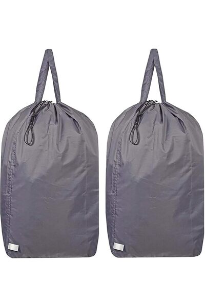 AZONEE Washable Travel Laundry Bags (2 Pack) - Heavy Duty Drawstring Laundry ...