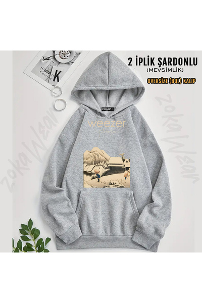 ZOKAWEAR Weezer Printed Hooded Sweatshirt