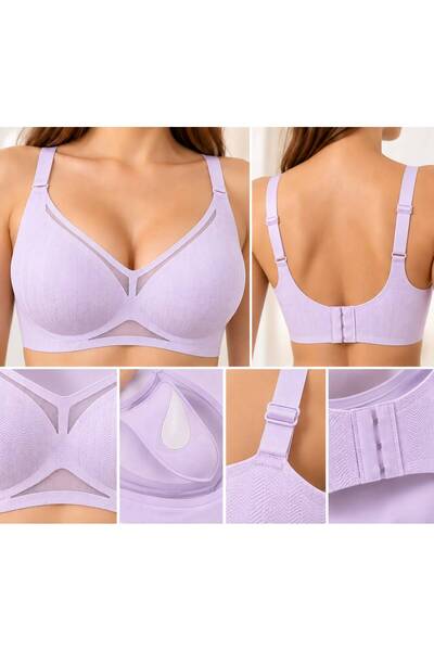 Softwearr حمالة صدر نسائية بدون أسلاك وبدون دعم، مزينة بنمط جلد السمكة، مقطوعة بالليزر