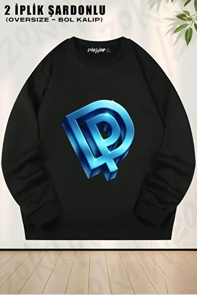 ZOKAWEAR Deep Purple Minimal Logo Printed Crew Neck Sweatshirt