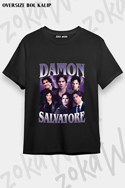 ZOKAWEAR تي شيرت مطبوع عليه تصميم The Vampire Diaries Damon Salvatore Tasarim...