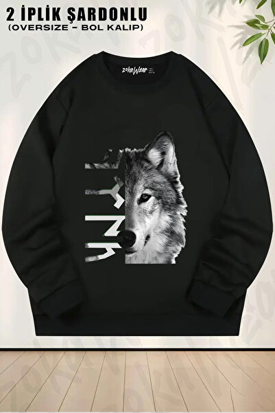 ZOKAWEAR Gokturkce Turkish Written Bozkurt Yari Kurt Yarisi Turkish Text Prin...