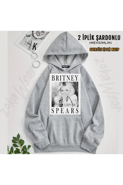ZOKAWEAR Britney Spears Triple Printed Hooded Sweatshirt