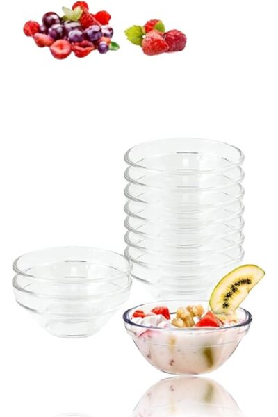 Sweet seven Set of 10 Small Glass Dipping Bowls - Clear Round Serving Dishes ...