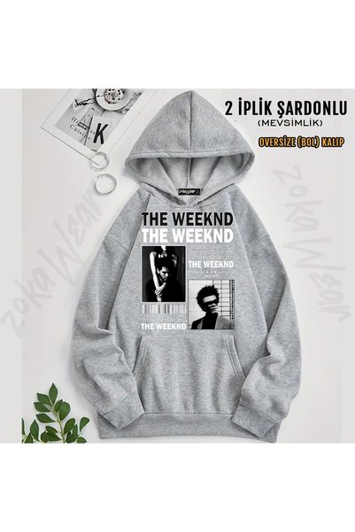 ZOKAWEAR سويت شيرت بقلنسوة مطبوع عليه The Weeknd T