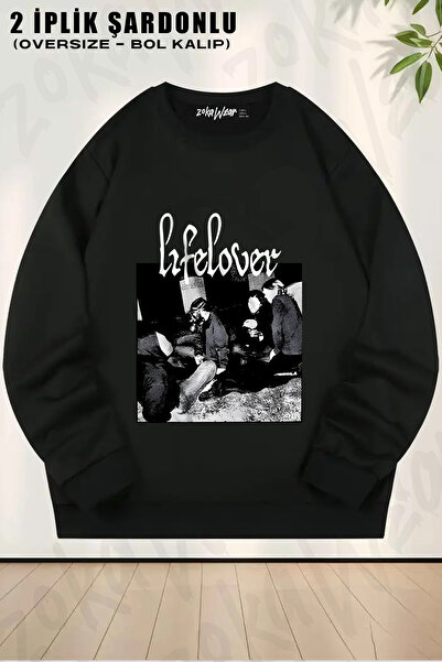 ZOKAWEAR Graveyard Lifelover Printed Crew Neck Sweatshirt