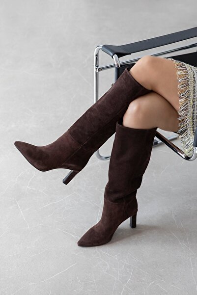 STRASWANS Crown Women's Genuine Leather Suede Boots Brown