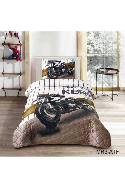 miral طقم مفرش اطفال شتوي وجه مخمل ووجه فرو مضغوط فخامة يحمل رسومات 3 قطع مقا...