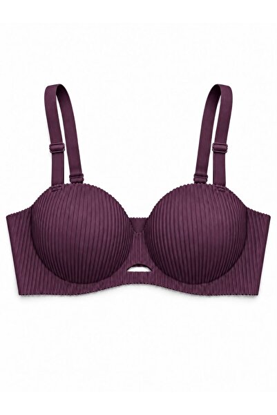 Softwearr حمالة صدر نسائية بتصميم على شكل يد مع دعم داخلي ونسيج مخطط (مقاس ضيق)