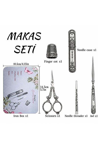 iğne izi Antikvitetni set makaza, set makaza za šivenje i vezenje, makaze za ...
